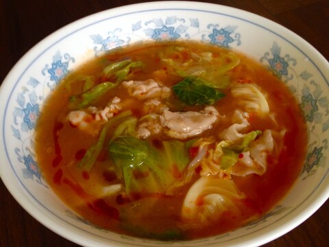 コンニャク麺で★ヘルシー酸辣湯麺風ラーメン★